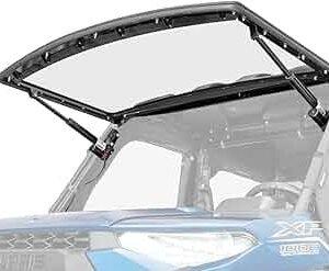 SuperATV 1/4" Polycarbonate Powered Flip Windshield for 2018+ Polaris Ranger XP 1000 / 2019+ Polaris Ranger XP 1000 Crew | Electronic Actuator | Scratch-Resistant | Made in the USA